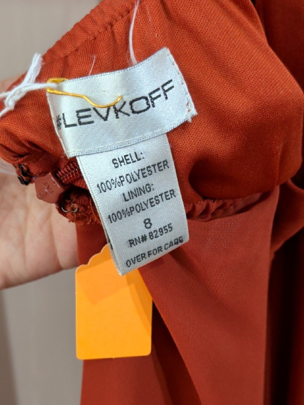 Rust Red Slip Dress with Spaghetti Straps - Picture 2 of 3